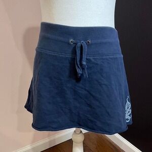y2k old navy navy blue beachy low/mid rise cotton skirt small